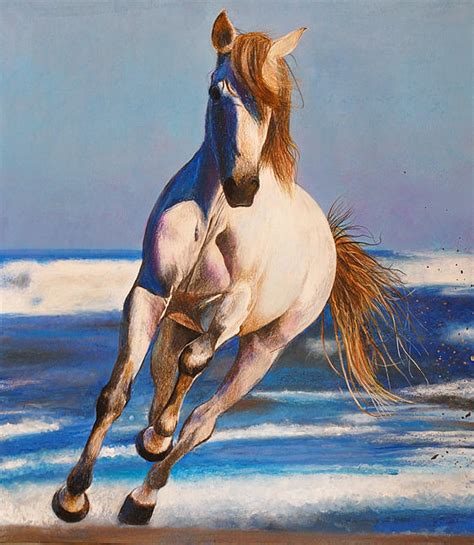 Galloping Beauty Painting by Atish Banerjee | Fine Art America