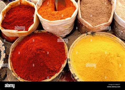 Morocco, souk, spices Stock Photo - Alamy