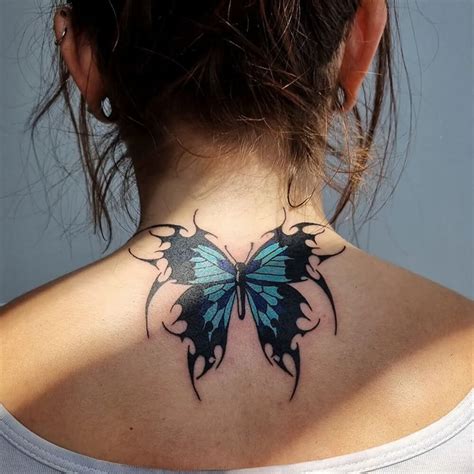 Discover 69+ butterfly tattoo on back of neck best - in.coedo.com.vn