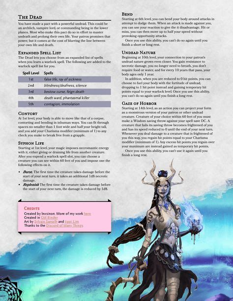 40 DnD Warlock Patron ideas | dungeons and dragons classes, dnd 5e ...