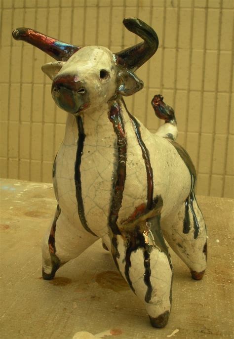 Raku bull--gorgeous ceramics, but cute at the same time. | Pottery animals, Ceramic animals ...