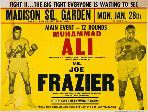 1974 Muhammad Ali vs. Joe Frazier II On-Site Boxing Poster, Mounted | Lot #44273 | Heritage Auctions