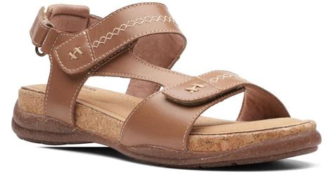 Clarks Roseville Mae Leather Open Toe Sport Sandals in Brown | Lyst