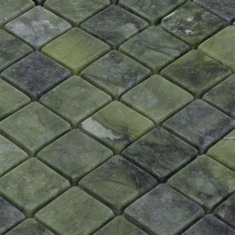 Angelica Green Natural Stone Mosaic Tile 32mm | Luxury Tiles UK