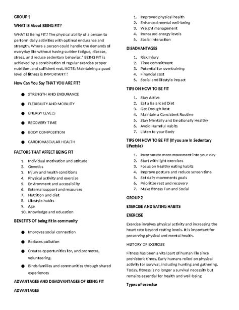 Pathfit Compilation: Understanding Fitness, Wellness, and Training