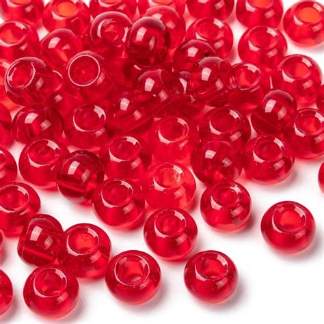 Large Red Hole Beads - Etsy