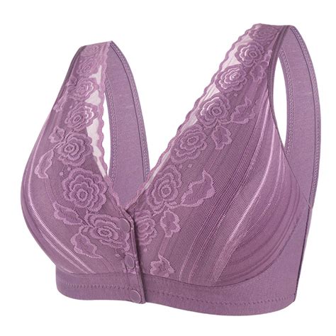 DAFPZW Lace Bras for Older Women Front Closure No Underwire Seamless