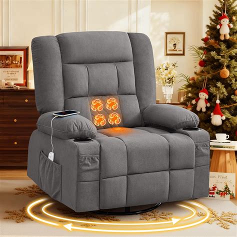 Amazon.com: MAHOMICO Oversized Massage Swivel Recliner Chair with 4