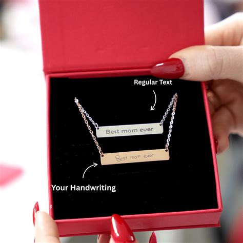 Mom Custom Engraved Text Bar Necklace – Soulmate Customs