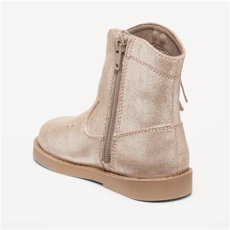 navy pink beige western style ankle boots toddler girls size