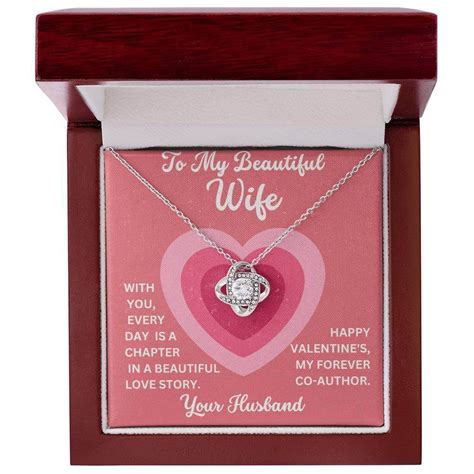 Love Knot Necklace, 14K White Gold or 18K Yellow Gold Finish, Valentine