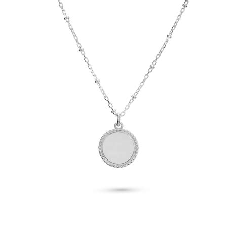 Médaille à graver argent pour collier personnalisable Louisa S – CHLOE ROSE