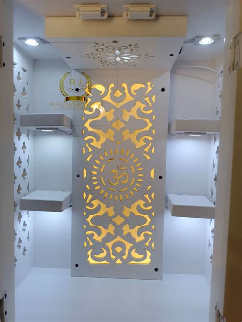 wooden temple white Mandir Pooja Ghar Mandap For Worship home Temple