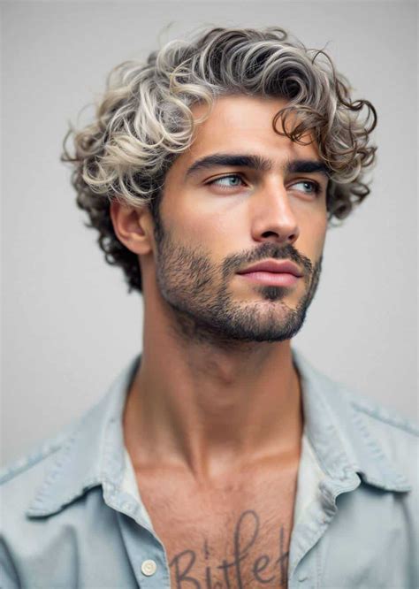 perm hairstyles  men    year beardlong