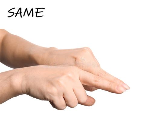 woman showing word   white background closeup stock image