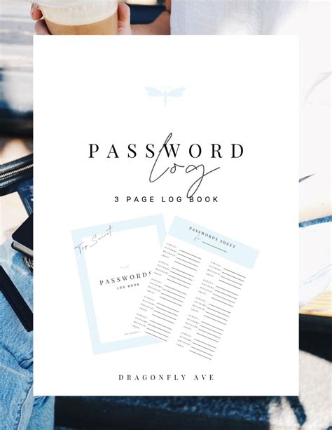 Free Printable: Password Log Book - Dragonfly Ave