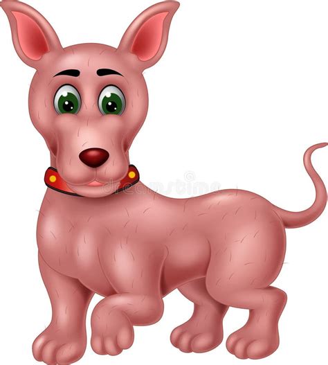 Desenho Do Cachorrinho Rosa - Desenhos Animados Cor-de-rosa Engraçados Do Cão Ilustração Stock ...