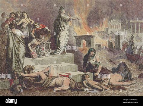 Nero and the Great Fire of Rome, 64 AD Stock Photo - Alamy