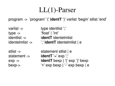 ll parser powerpoint    id