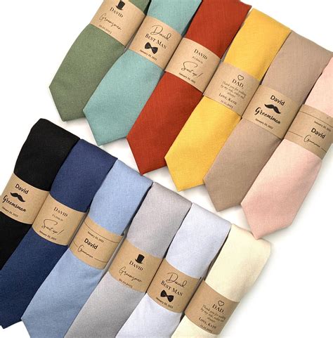Dusty Blue Linen Tie , Dusty Blue Wedding Necktie , Groomsmen Ties