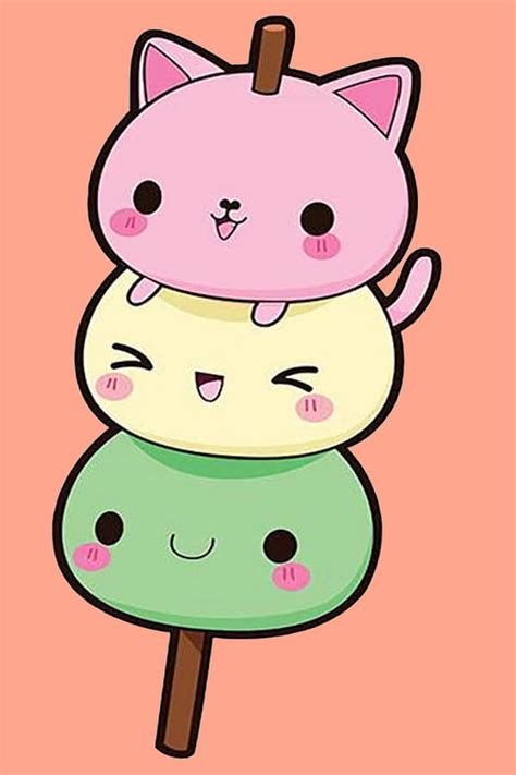 cute dango kawaii poster  painting  stewart shaw pixels