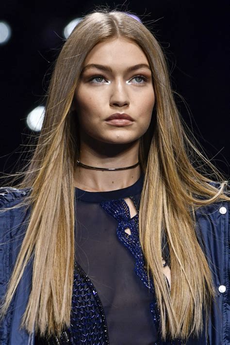 Gigi Hadid Straight Medium Brown Flat-Ironed Hairstyle | Steal Her Style