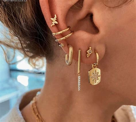 Gold Plated Ear Stack Set Earring Set Minimalist Earring - Etsy