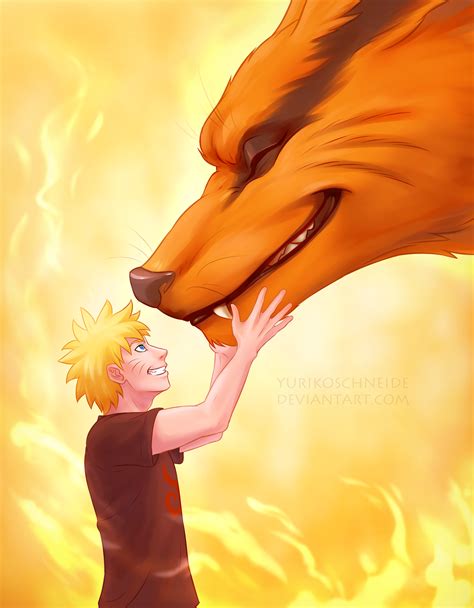 Naruto and Kurama by YurikoSchneide on DeviantArt