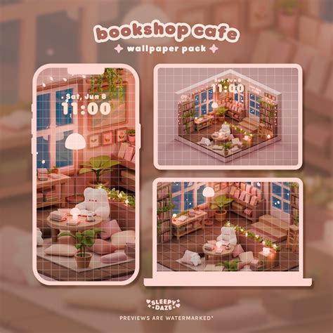 Bookshop Cafe 📚☕️ Wallpaper Pack – sleepydaze
