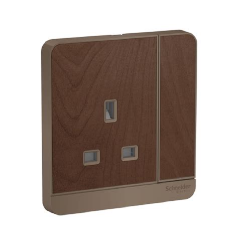 schneider  single socket switch wood