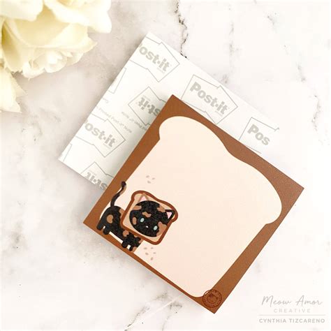 Toast Tortie Cat Sticky Notes – Meow Amor Creative