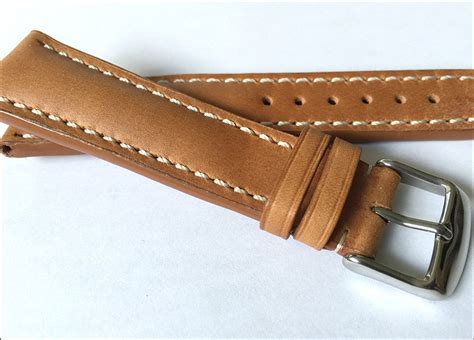 RIOS1931 | Vintage Leather Watch Band | White Stitch | For Breitling