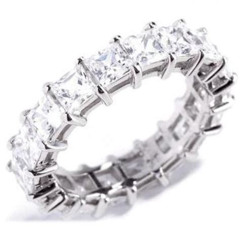 7.20 ct Princess cut Diamond Eternity Wedding Band, 0.40 ct each ...