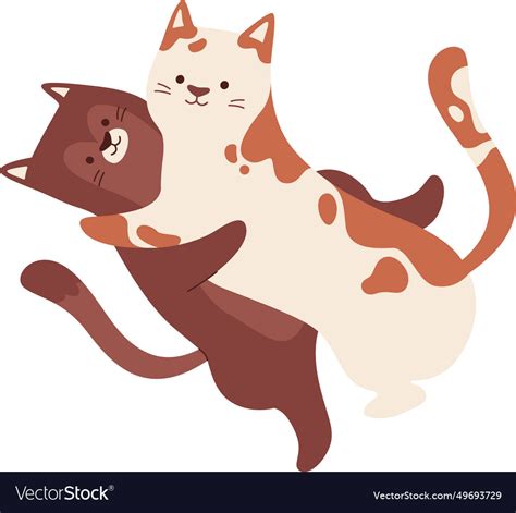 Cats couple hugging Royalty Free Vector Image - VectorStock