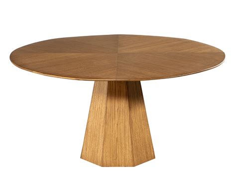 Modern Round Oak Dining Table - Carrocel Fine Furniture