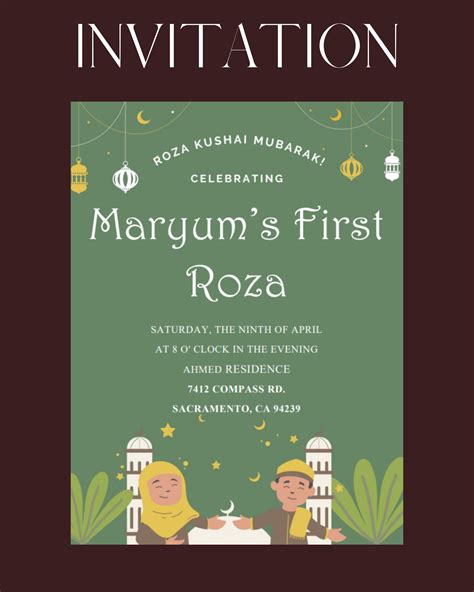 Roza Kushai Invitation, Roza Kushai Card, Roza Khushai Card, First