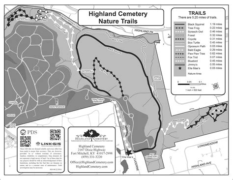 Highland Cemetery Nature Trails (Black and White) - LINK-GIS