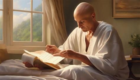 Premium AI Image | A touching painting of a cancer patient reading a