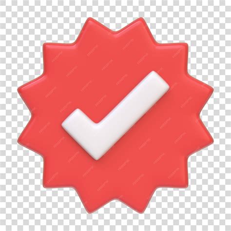 premium psd red verify check icon isolated  white background
