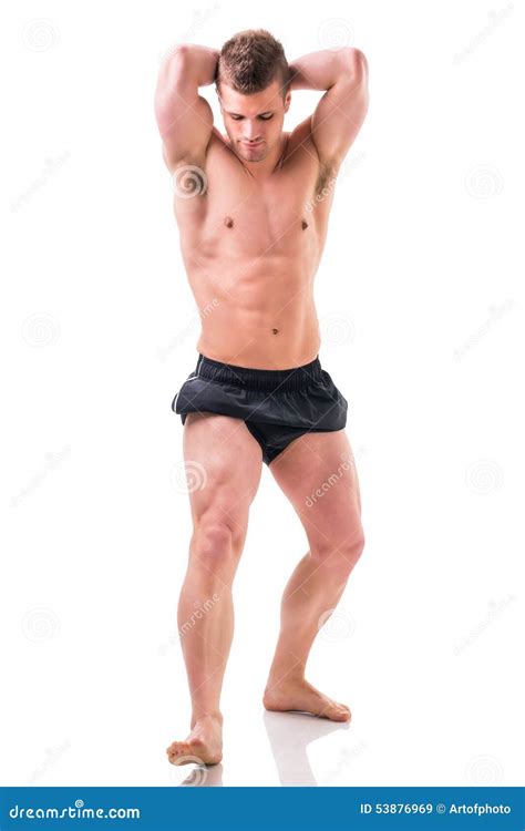 Full Body Shot of Shirtless Muscular Young Man Stock Image - Image of