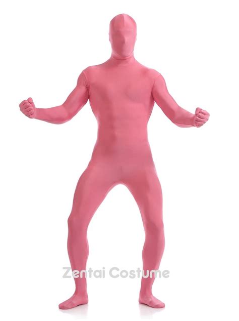 pink full body spandex holiday lycra cosplay skin suits  skin