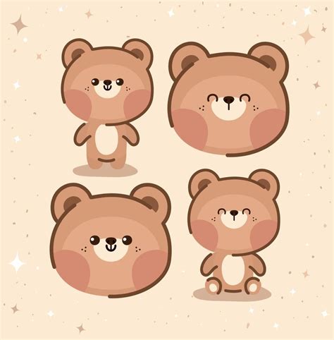 four bears group 21380599 Vector Art at Vecteezy