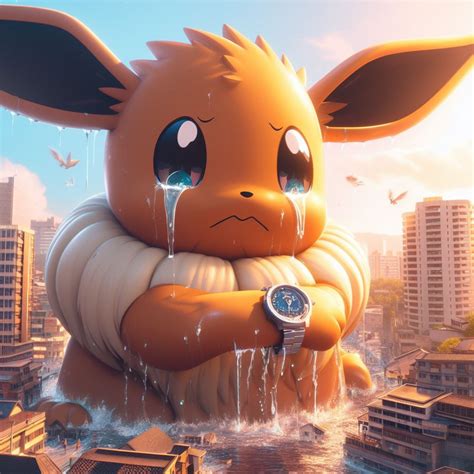 Giant Eevee Crying And Flooding The City by PuffnStuffyOwO on DeviantArt