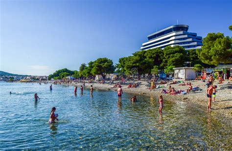 The Vodice beach, Croatia editorial stock photo. Image of relax - 139631588