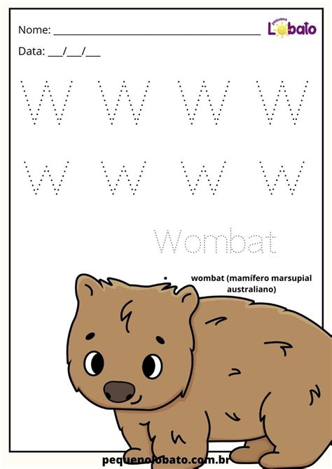 Animais Com A Letra W Em Português - Atividades com a Letra W de forma Maiúscula e Minúscula