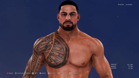 Awesome that Roman has his full chest tattoo after the patch. : r/WWEGames