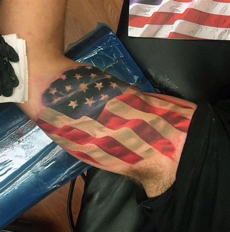 Faded American Flag Tattoo