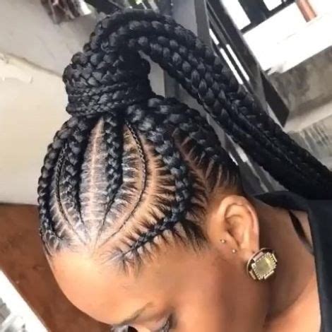 cornrows braids black | Braided ponytail black hair, Cornrow hairstyles ...