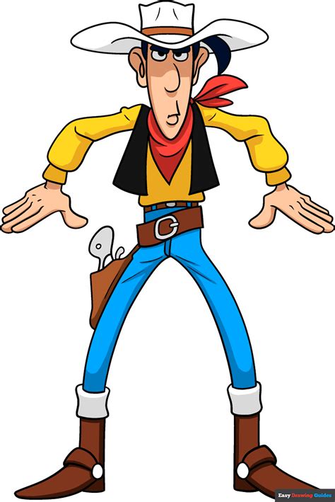 draw lucky luke  easy drawing tutorial