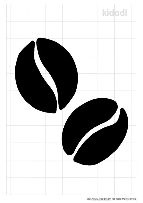 Free Coffee Bean Stencil | Stencil Printables | Kidadl